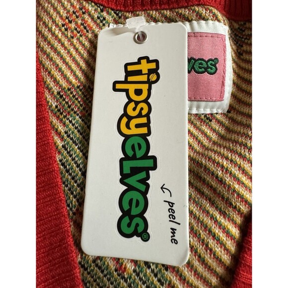 Tipsy Elves Women's Cardigan Ugly Christmas Sweater M Tree Gingerbread NWT - Picture 6 of 10